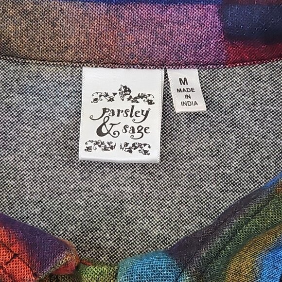 Parsley & Sage Shacket Women's Medium Fall Earth Tones EUC Long Sleeves Pockets - Picture 9 of 16